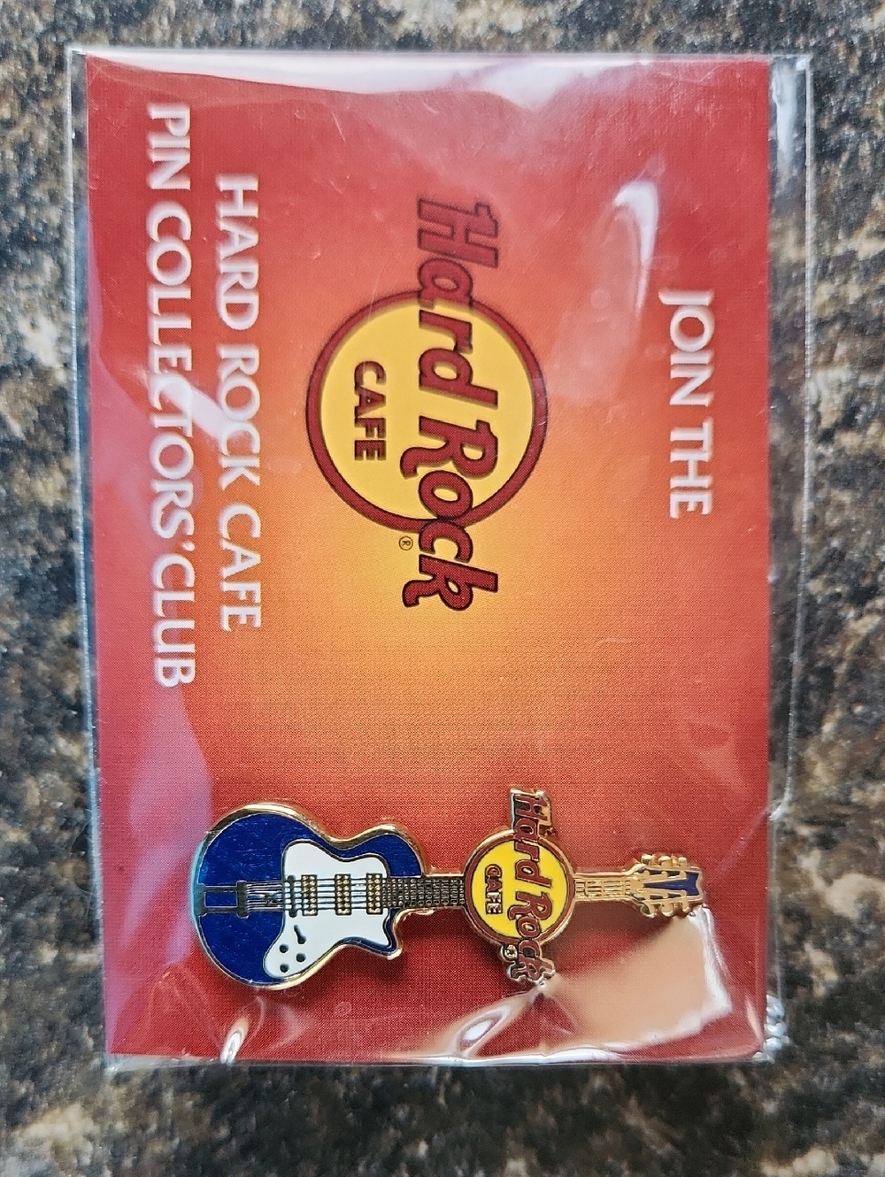 HARD ROCK CAFE ICON GUITAR GIVEAWAY PIN, BLUE